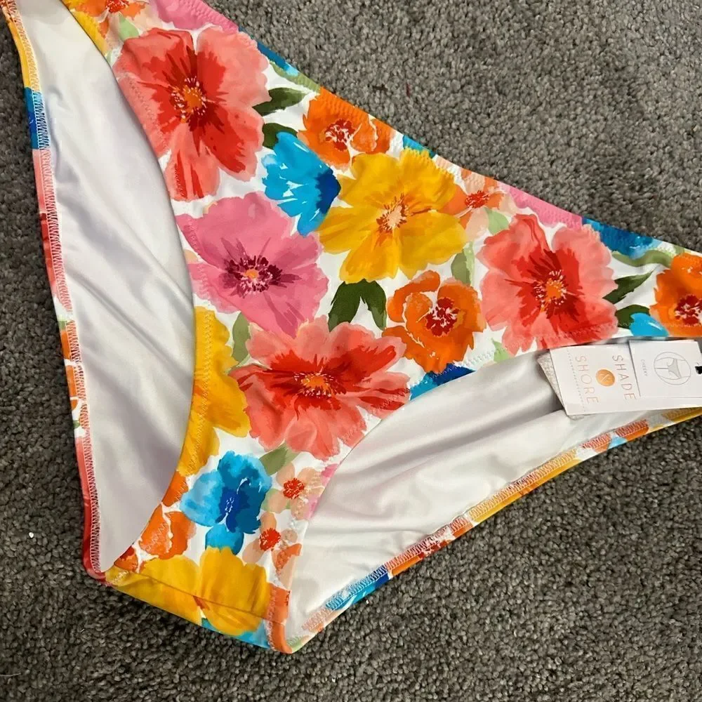 Shade&Shore Floral Swim Bottoms NWT Multicolor XL